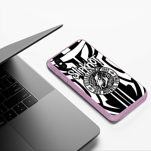 Чехол iPhone XS Max матовый Slipknot / 3D-Сиреневый – фото 3