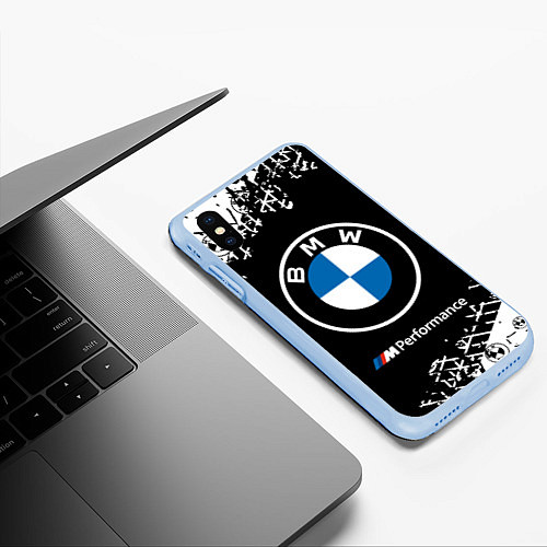 Чехол iPhone XS Max матовый BMW БМВ / 3D-Голубой – фото 3