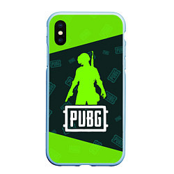 Чехол iPhone XS Max матовый PUBG ПАБГ, цвет: 3D-голубой