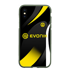 Чехол iPhone XS Max матовый BORUSSIA DORTMUND, цвет: 3D-темно-зеленый