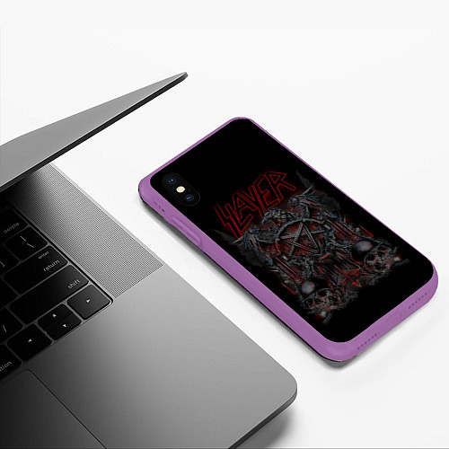 Чехол iPhone XS Max матовый Slayer / 3D-Фиолетовый – фото 3