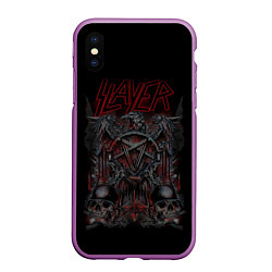 Чехол iPhone XS Max матовый Slayer, цвет: 3D-фиолетовый