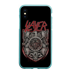 Чехол iPhone XS Max матовый Slayer, цвет: 3D-мятный