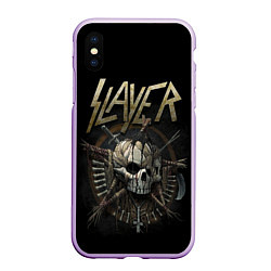 Чехол iPhone XS Max матовый Slayer, цвет: 3D-сиреневый