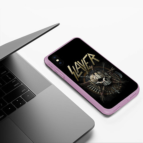 Чехол iPhone XS Max матовый Slayer / 3D-Сиреневый – фото 3