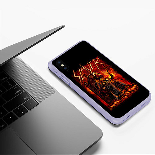 Чехол iPhone XS Max матовый Slayer / 3D-Светло-сиреневый – фото 3