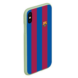 Чехол iPhone XS Max матовый FC Barcelona 2021, цвет: 3D-салатовый — фото 2