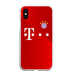 Чехол iPhone XS Max матовый FC Bayern Munchen, цвет: 3D-белый