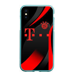Чехол iPhone XS Max матовый FC Bayern Munchen, цвет: 3D-мятный