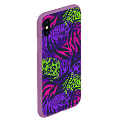 Чехол iPhone XS Max матовый Африканский дух, цвет: 3D-фиолетовый — фото 2