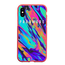 Чехол iPhone XS Max матовый PARAMORE, цвет: 3D-красный