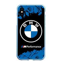 Чехол iPhone XS Max матовый BMW БМВ, цвет: 3D-голубой