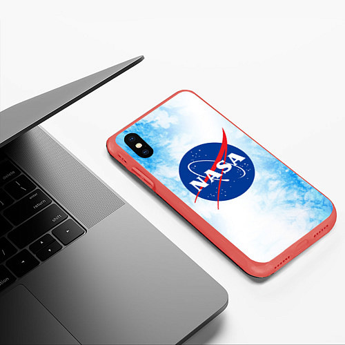 Чехол iPhone XS Max матовый NASA НАСА / 3D-Красный – фото 3