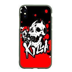 Чехол iPhone XS Max матовый KILLA, цвет: 3D-темно-зеленый