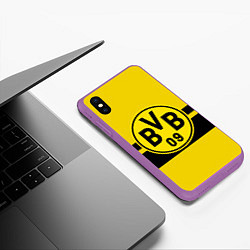 Чехол iPhone XS Max матовый BORUSSIA DORTMUND, цвет: 3D-фиолетовый — фото 2