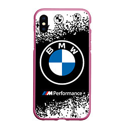 Чехол iPhone XS Max матовый BMW БМВ, цвет: 3D-малиновый