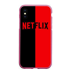 Чехол iPhone XS Max матовый NETFLIX, цвет: 3D-малиновый