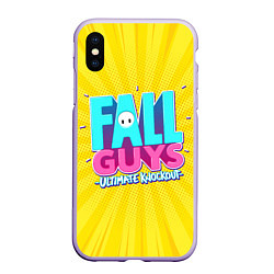 Чехол iPhone XS Max матовый Fall Guys, цвет: 3D-светло-сиреневый