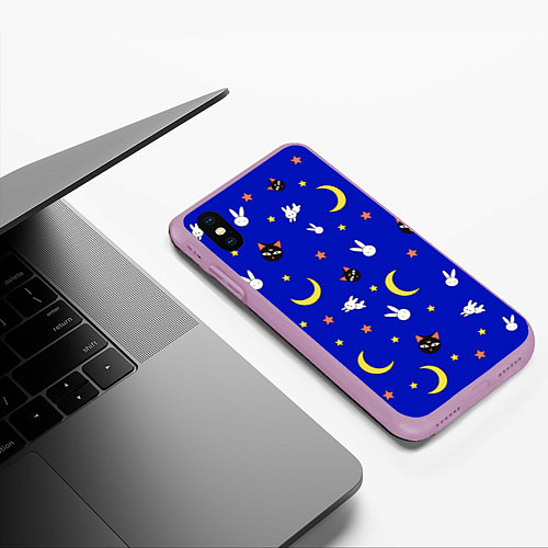 Чехол iPhone XS Max матовый Sailor Moon / 3D-Сиреневый – фото 3