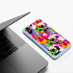 Чехол iPhone XS Max матовый Fall Guys, цвет: 3D-голубой — фото 2