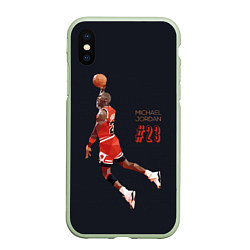 Чехол iPhone XS Max матовый MICHAEL JORDAN, цвет: 3D-салатовый