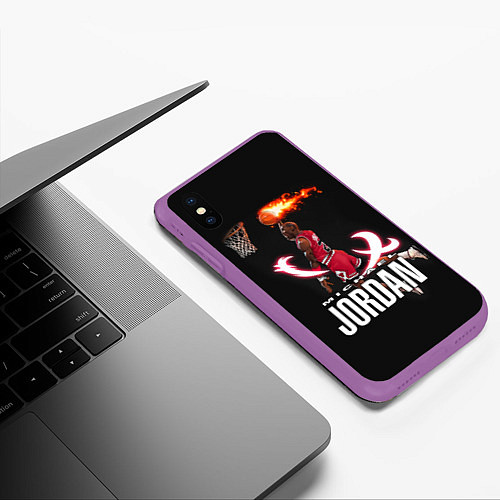 Чехол iPhone XS Max матовый MICHAEL JORDAN / 3D-Фиолетовый – фото 3
