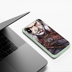 Чехол iPhone XS Max матовый The Witcher, Geralt, Ведьмак,, цвет: 3D-салатовый — фото 2