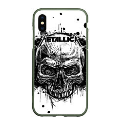 Чехол iPhone XS Max матовый Metallica, цвет: 3D-темно-зеленый