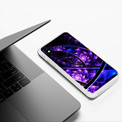 Чехол iPhone XS Max матовый Фрактал линии, цвет: 3D-белый — фото 2