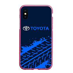 Чехол iPhone XS Max матовый TOYOTA ТОЙОТА, цвет: 3D-малиновый