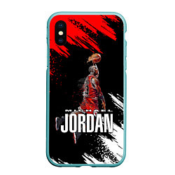 Чехол iPhone XS Max матовый MICHAEL JORDAN, цвет: 3D-мятный