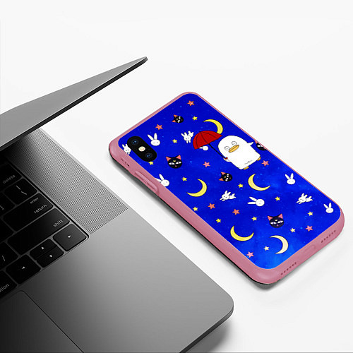 Чехол iPhone XS Max матовый GINTAMA / 3D-Малиновый – фото 3