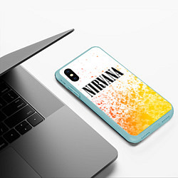 Чехол iPhone XS Max матовый NIRVANA НИРВАНА, цвет: 3D-мятный — фото 2