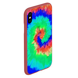 Чехол iPhone XS Max матовый ХИППИ ТАЙ ДАЙ, цвет: 3D-красный — фото 2