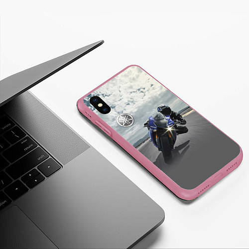 Чехол iPhone XS Max матовый Yamaha / 3D-Малиновый – фото 3