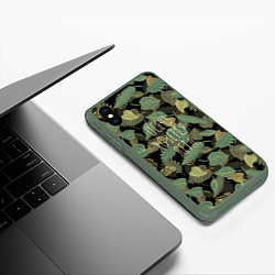 Чехол iPhone XS Max матовый Осень хочется лета, цвет: 3D-темно-зеленый — фото 2