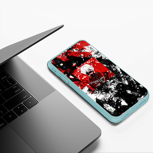 Чехол iPhone XS Max матовый Кен канеки / 3D-Мятный – фото 3
