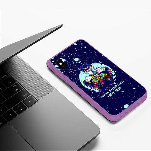 Чехол iPhone XS Max матовый JoJo Bizarre Adventure / 3D-Фиолетовый – фото 3