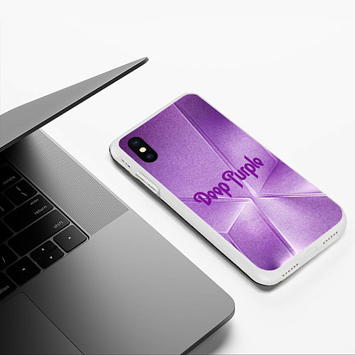 Чехол iPhone XS Max матовый Deep Purple / 3D-Белый – фото 3