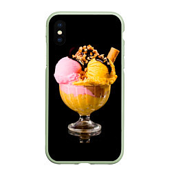 Чехол iPhone XS Max матовый Мороженое, цвет: 3D-салатовый