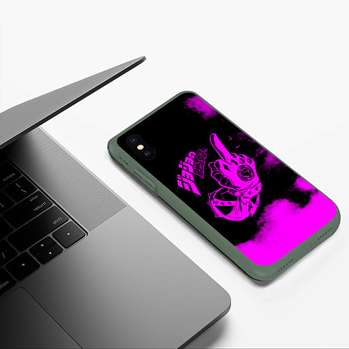 Чехол iPhone XS Max матовый JoJo Bizarre Adventure / 3D-Темно-зеленый – фото 3