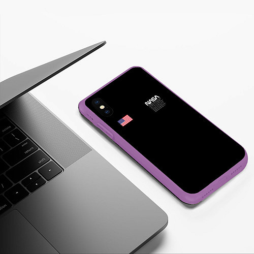 Чехол iPhone XS Max матовый NASA / 3D-Фиолетовый – фото 3