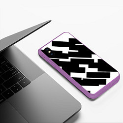 Чехол iPhone XS Max матовый ГЕОМЕТРИЯ,АБСТРАКЦИЯ,ПОЛОСЫ, цвет: 3D-фиолетовый — фото 2