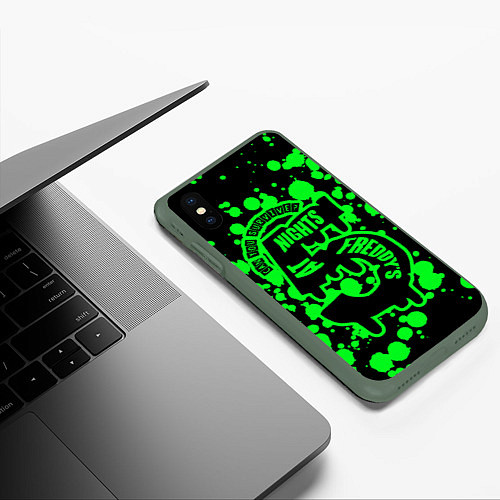 Чехол iPhone XS Max матовый Five Nights at Freddy / 3D-Темно-зеленый – фото 3