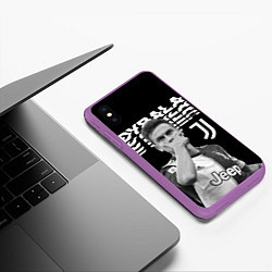Чехол iPhone XS Max матовый Paulo Dybala, цвет: 3D-фиолетовый — фото 2