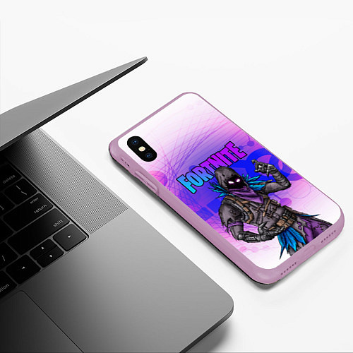 Чехол iPhone XS Max матовый FORTNITE CROW / 3D-Сиреневый – фото 3