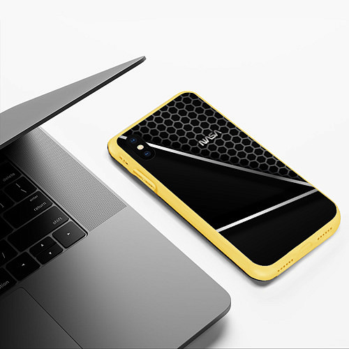 Чехол iPhone XS Max матовый NASA / 3D-Желтый – фото 3