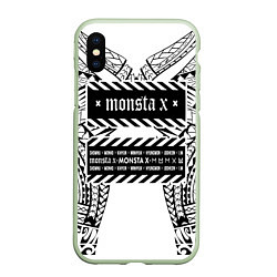 Чехол iPhone XS Max матовый Monsta X, цвет: 3D-салатовый