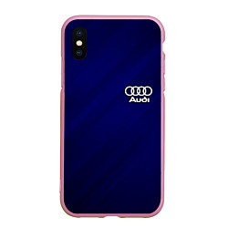 Чехол iPhone XS Max матовый AUDI, цвет: 3D-розовый