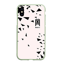 Чехол iPhone XS Max матовый Monsta X, цвет: 3D-салатовый